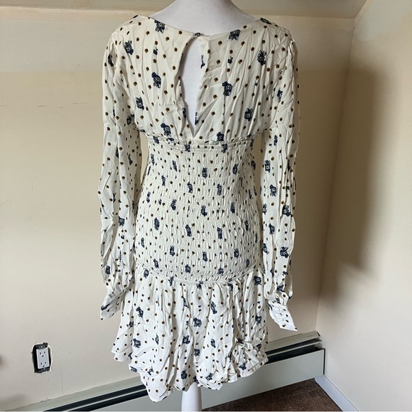 Free People Two Faces Floral Mini Dress in Tea Combo size Large - Picture 7 of 9